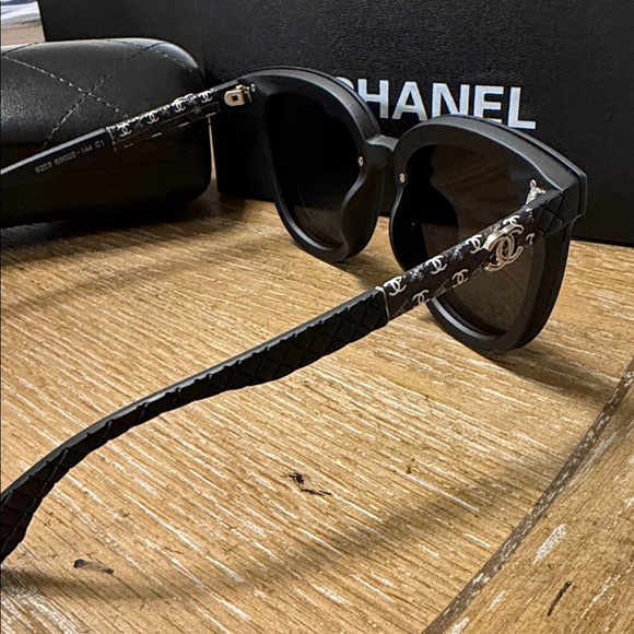 Chanel Black Monogram Sunglasses
